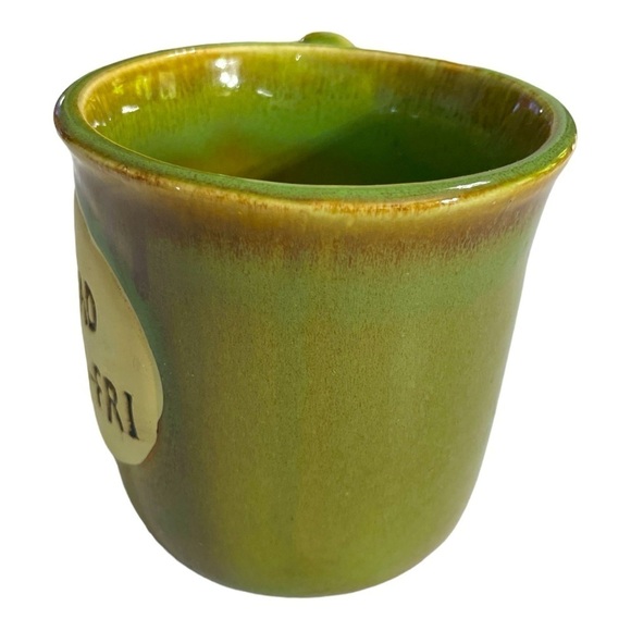 GRYPHONWARE
BRAIN DEAD 5AM- 5PM GREEN GLAZED POTTERY COFFEE MUG - Picture 10 of 13
